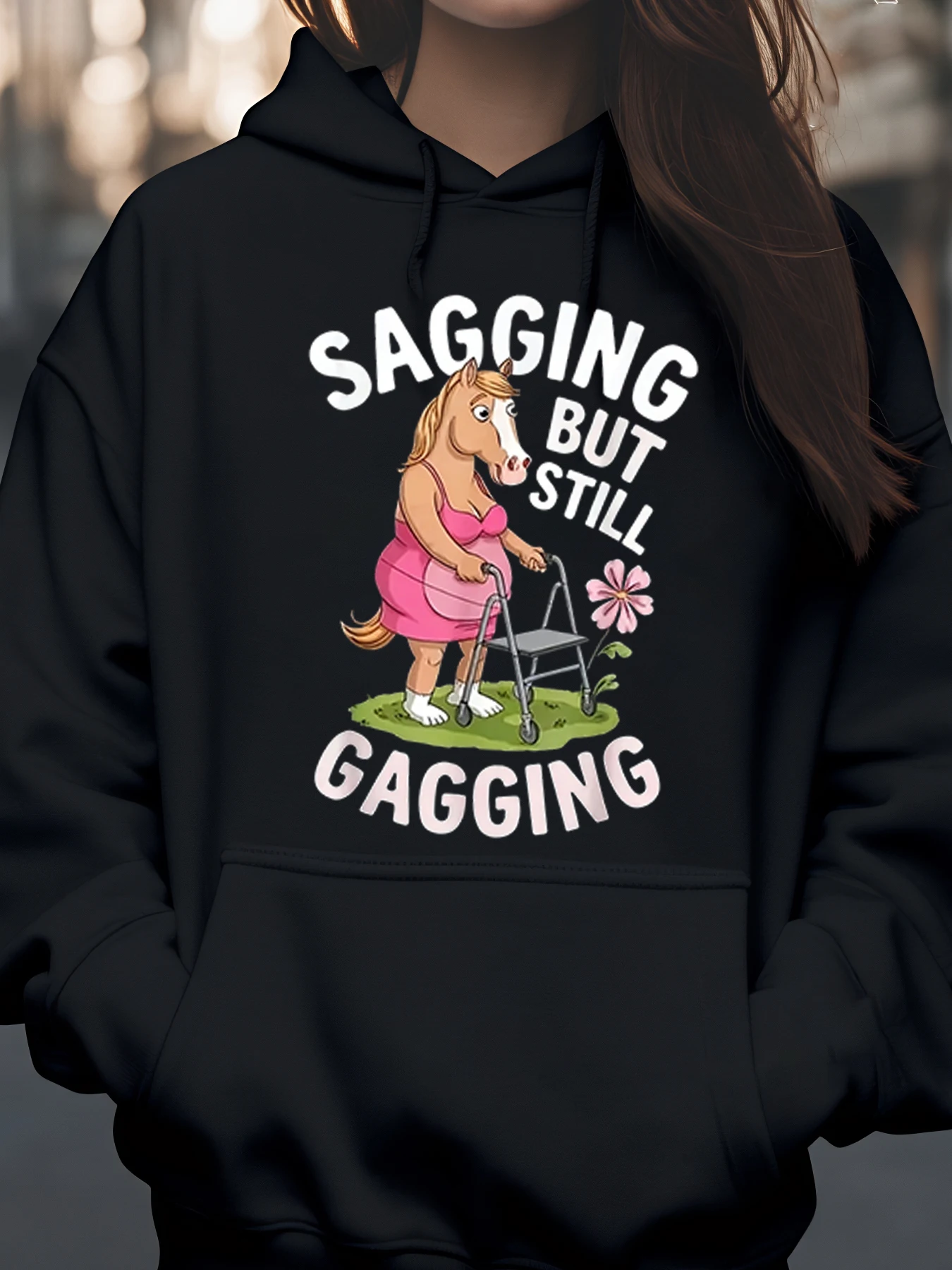 Лошадь с ходунками, провисающая, но Still Gagging, толстовка с принтом, костюм на Хэллоуин, женская повседневная одежда
Лошадь с ходунками, провисающая, но Still Gagging, толстовка с принтом, костюм на Хэллоуин, женская повседневная одежда