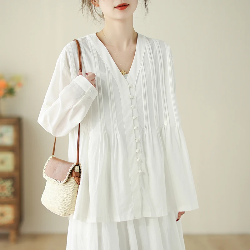 Новый китайский кардиган из плотного хлопка и льна с V-образным вырезом для женщин, свободный крой, стройнящий эффект, светло-голубой
Новый китайский кардиган из плотного хлопка и льна с V-образным вырезом для женщин, свободный крой, стройнящий эффект, светло-голубой