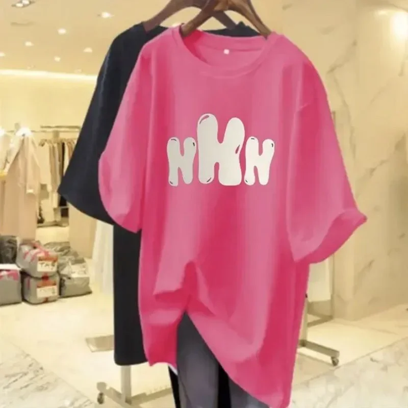 Women Clothing Pure Cotton Short Sleeve Basic T-Shirt Summer Casual Letter Printing Top Tees Loose O-Neck Pullovers
Women Clothing Pure Cotton Short Sleeve Basic T-Shirt Summer Casual Letter Printing Top Tees Loose O-Neck Pullovers