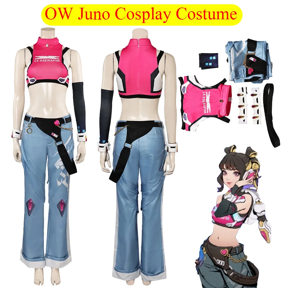 Juno Cosplay Game OW Costume Vest Pants Belt Women Adult Fancy Clothing Fantasia Outfits Halloween Carnival Party Disguise Suit
Juno Cosplay Game OW Costume Vest Pants Belt Women Adult Fancy Clothing Fantasia Outfits Halloween Carnival Party Disguise Suit