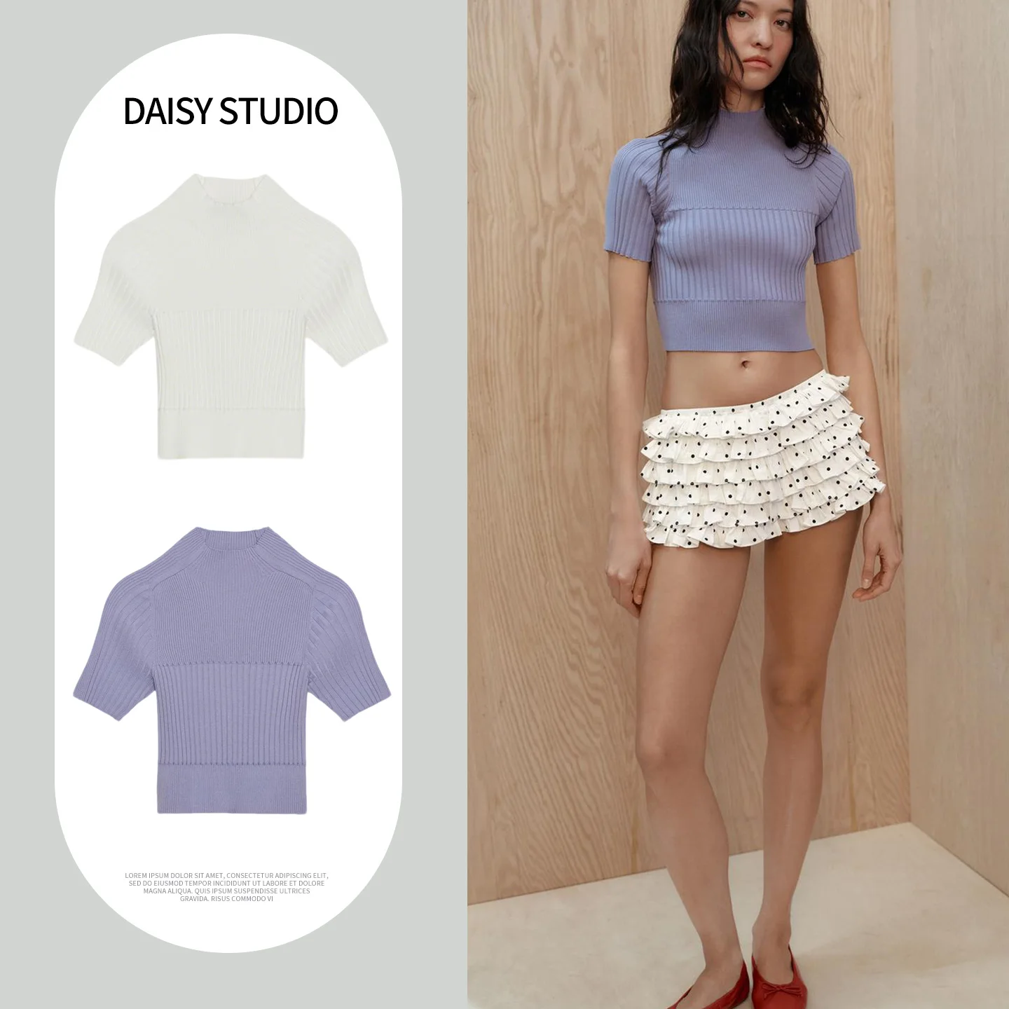 Spring New Women's British Style Slim Fit Short Sleeve Stand Collar Ribbed Knitted Short Top Comfortable Polyester Casual Wear
Spring New Women's British Style Slim Fit Short Sleeve Stand Collar Ribbed Knitted Short Top Comfortable Polyester Casual Wear