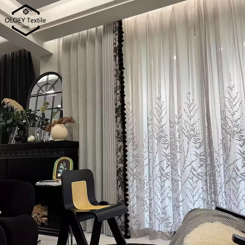 Custom High End Black White Gray Retro Modern Italian Luxury Cashmere Jacquard Curtains for Living Room Bedroom Balcony Tulle
Custom High End Black White Gray Retro Modern Italian Luxury Cashmere Jacquard Curtains for Living Room Bedroom Balcony Tulle