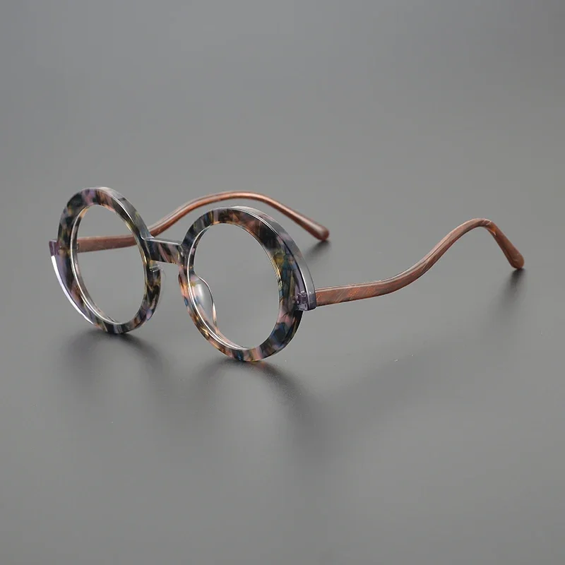 Women Large Face Circular Colored Eyeglass Frame High-quality Acetate Optical Eyewear Men Myopia Prescription Blue Light Glasses
Women Large Face Circular Colored Eyeglass Frame High-quality Acetate Optical Eyewear Men Myopia Prescription Blue Light Glasses