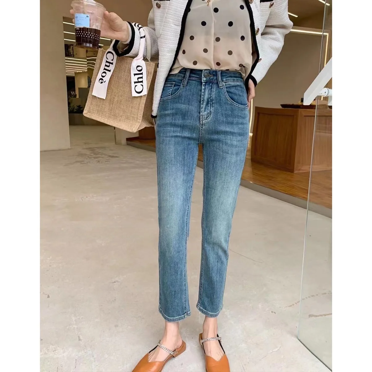 High Waist Straight Leg High Elasticity Nine-Piece Denim Pants Women's Chic Versatile Korean Style Slim Fit Summer Autumn
High Waist Straight Leg High Elasticity Nine-Piece Denim Pants Women's Chic Versatile Korean Style Slim Fit Summer Autumn