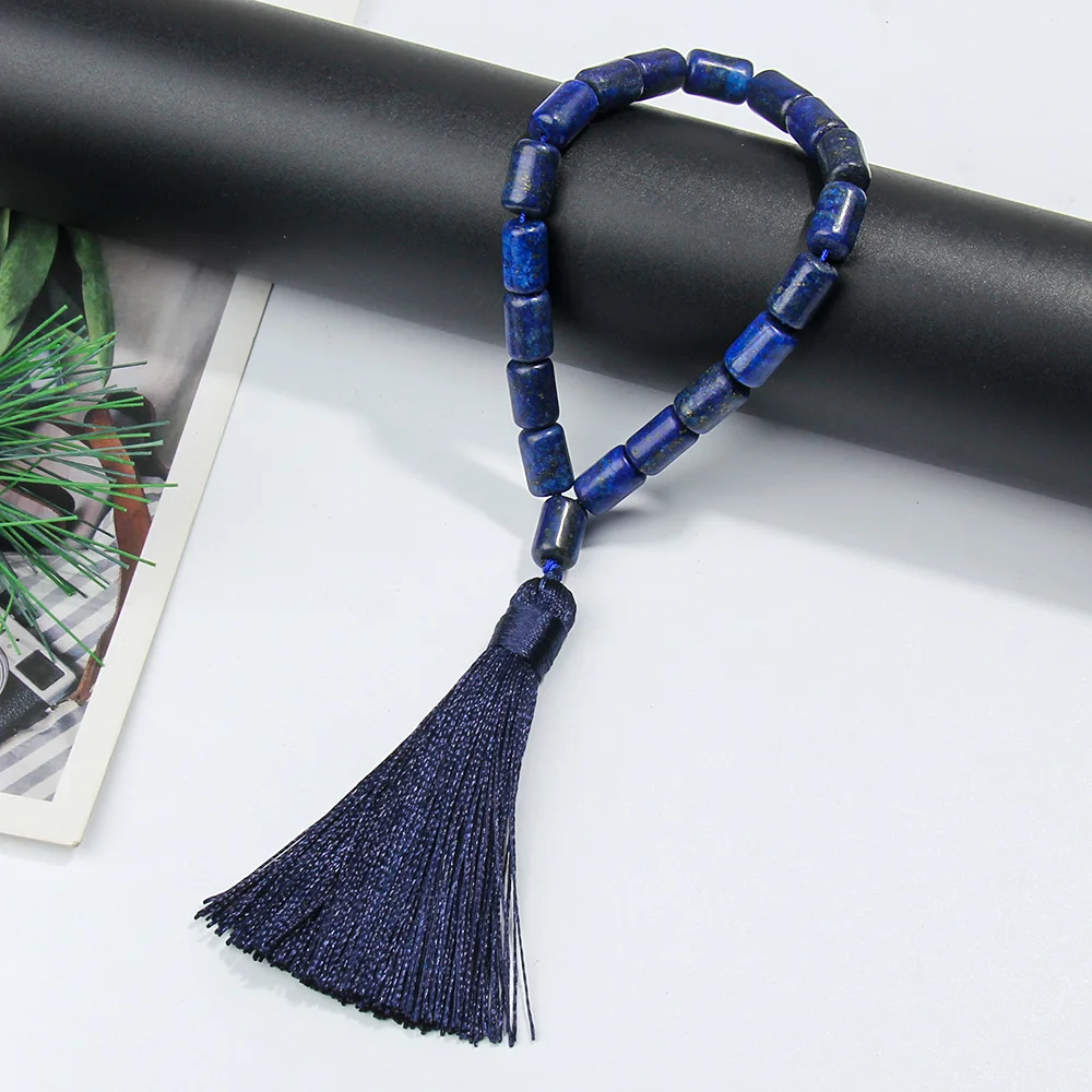 18 pieces of 8 * 12mm blue natural stone bucket bead Islamic prayer bead tassel pendant, uniquely designed handmade bracelet
18 pieces of 8 * 12mm blue natural stone bucket bead Islamic prayer bead tassel pendant, uniquely designed handmade bracelet