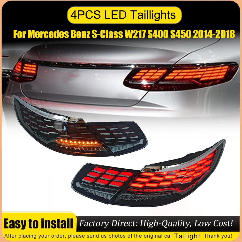 Car For Benz S Class Coupe W217 C217 Taillight 2014-2020 Upgrade Modified DRL Dynamic Turn Signal LED Taillight Auto Accessories
Car For Benz S Class Coupe W217 C217 Taillight 2014-2020 Upgrade Modified DRL Dynamic Turn Signal LED Taillight Auto Accessories