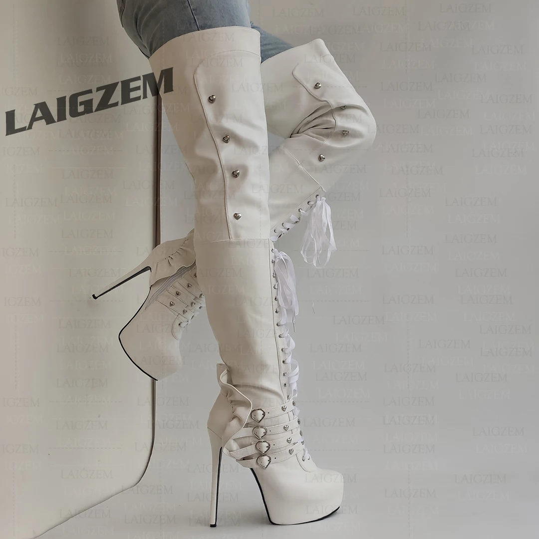 BERZIMER Women Thigh High Platform Boots Round Toe Side Zip Up Thin High Heels Boots Ladies Shoes Woman Large Size 40 45 47 52
BERZIMER Women Thigh High Platform Boots Round Toe Side Zip Up Thin High Heels Boots Ladies Shoes Woman Large Size 40 45 47 52