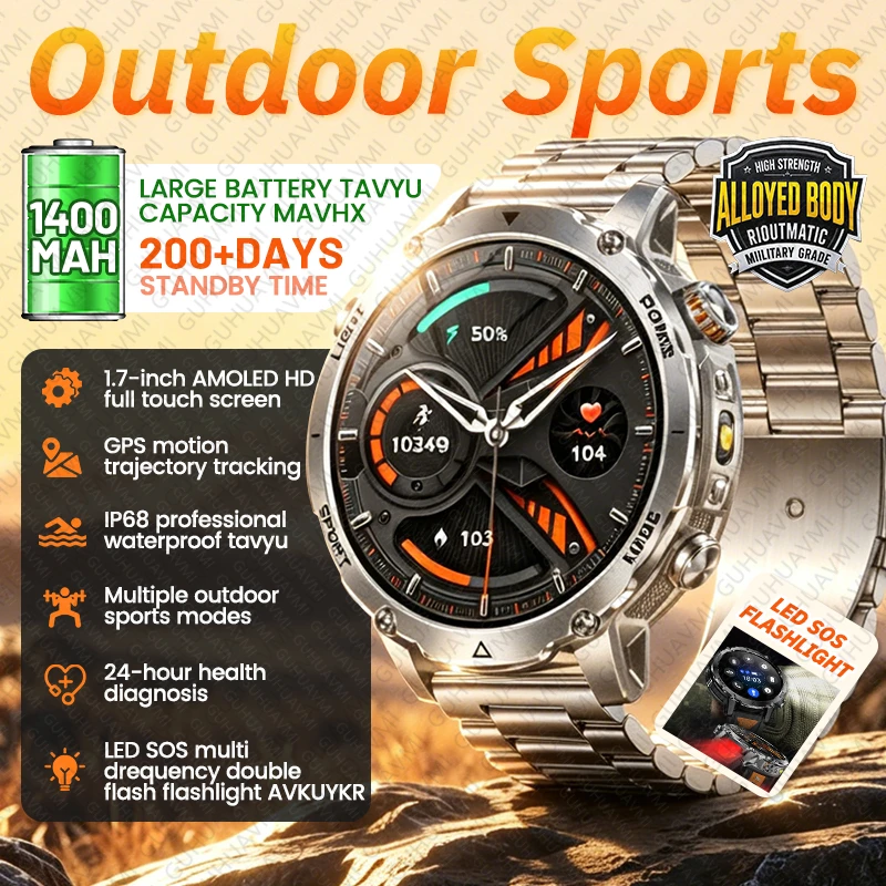New Outdoor 1400mAh Battery Smart Watch For Android IOS Bluetooth Call AMOLED GPS Flashlight Sports Waterproof Men Smartwatches
New Outdoor 1400mAh Battery Smart Watch For Android IOS Bluetooth Call AMOLED GPS Flashlight Sports Waterproof Men Smartwatches