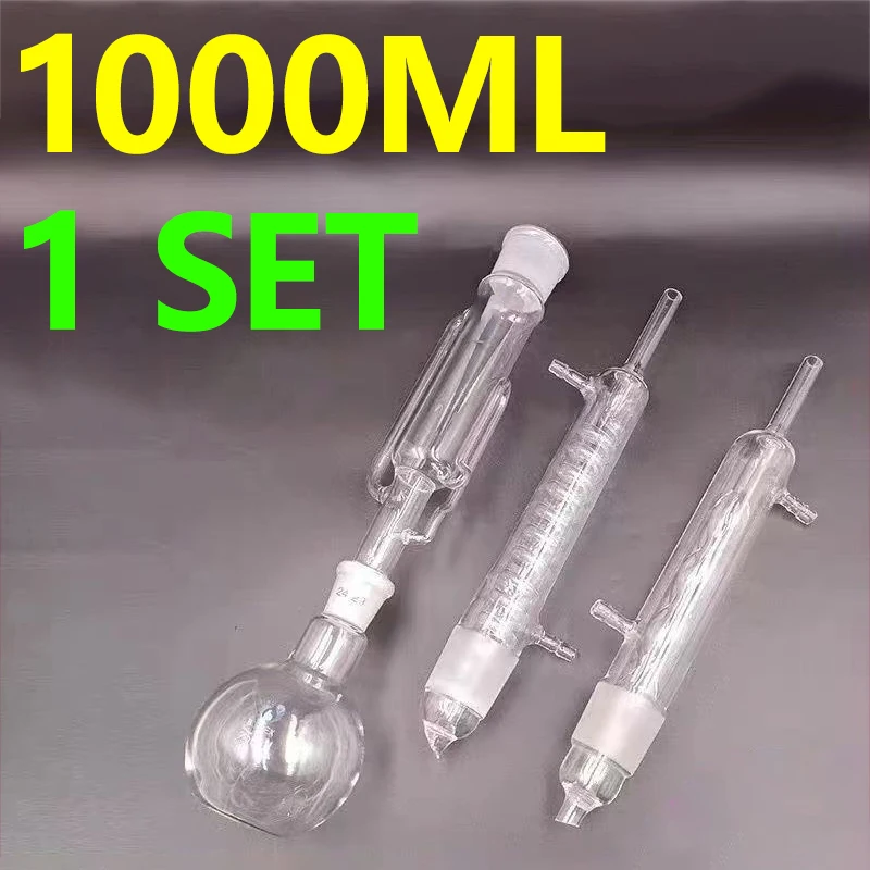 1 set of fat extractor extraction device, Soxhlet extractor complete set 1000ml, serpentine/spherical condenser tube
1 set of fat extractor extraction device, Soxhlet extractor complete set 1000ml, serpentine/spherical condenser tube
