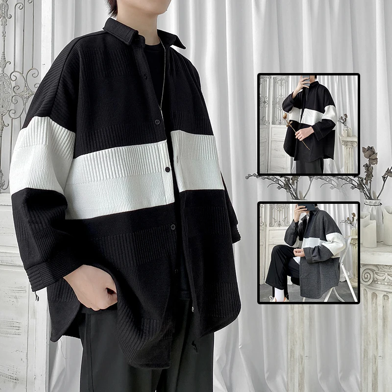 Autumn Winter Fashion Patchwork Color Knitted Sweater Coats Cardigan Men High Street Casual Long Sleeve Sweatercoat Black/Gray
Autumn Winter Fashion Patchwork Color Knitted Sweater Coats Cardigan Men High Street Casual Long Sleeve Sweatercoat Black/Gray