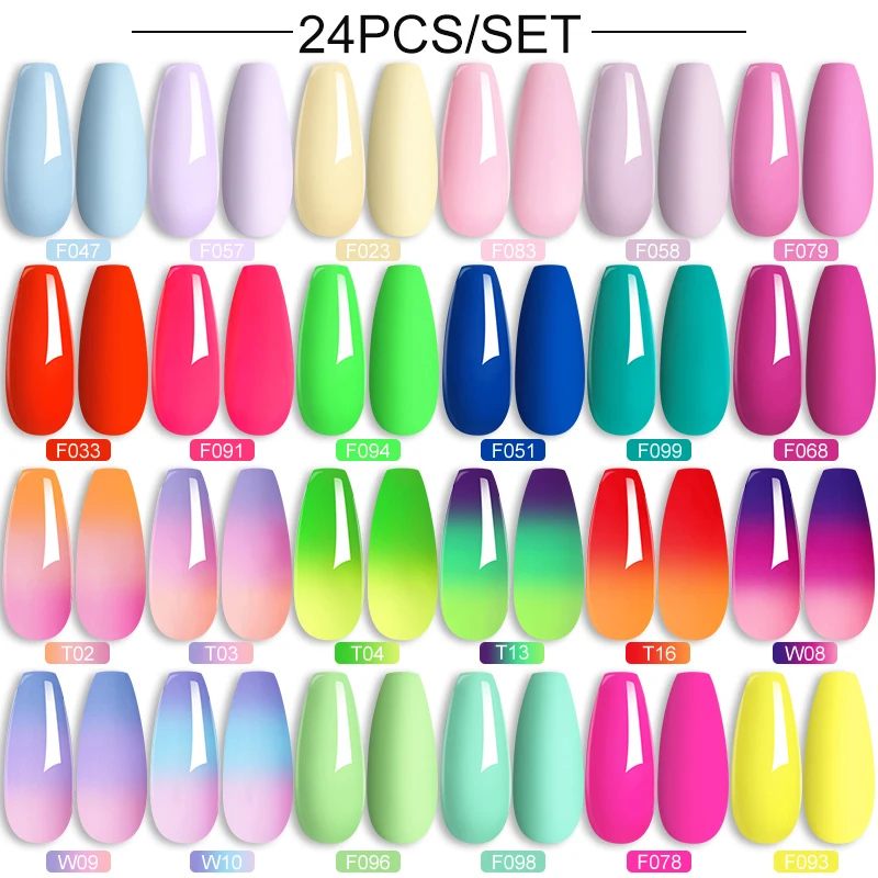 LILICUTE Thermal Gel Nail Polish Set 20/24PCS All For Manicure Soak Off UV Colorful Glitter Sequins Semi Permanent Gel Varnish
LILICUTE Thermal Gel Nail Polish Set 20/24PCS All For Manicure Soak Off UV Colorful Glitter Sequins Semi Permanent Gel Varnish