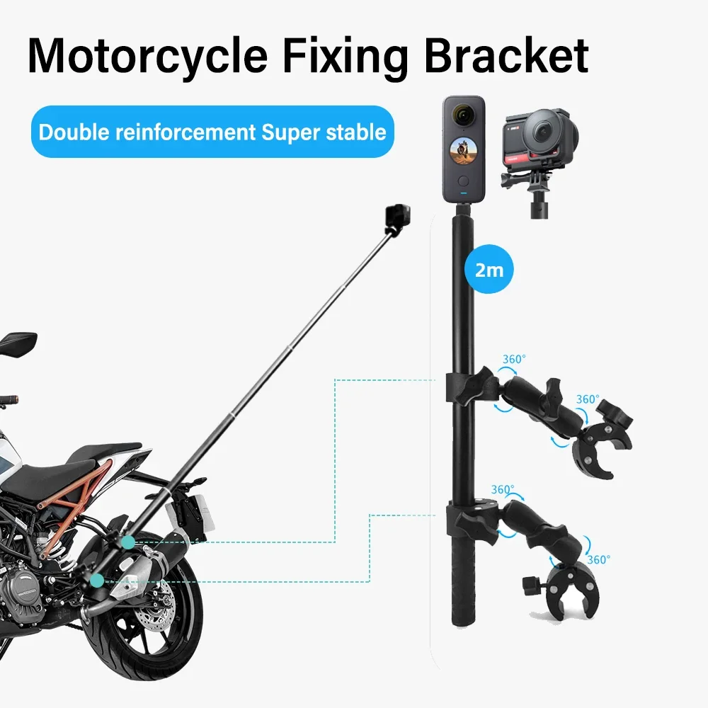 for insta360 X4 X3 X2 Motorcycle Panoramic Selfie Stick Bike Monopod Handlebar Mount Bracket for GoPro Max Hero 13 Accessories
for insta360 X4 X3 X2 Motorcycle Panoramic Selfie Stick Bike Monopod Handlebar Mount Bracket for GoPro Max Hero 13 Accessories