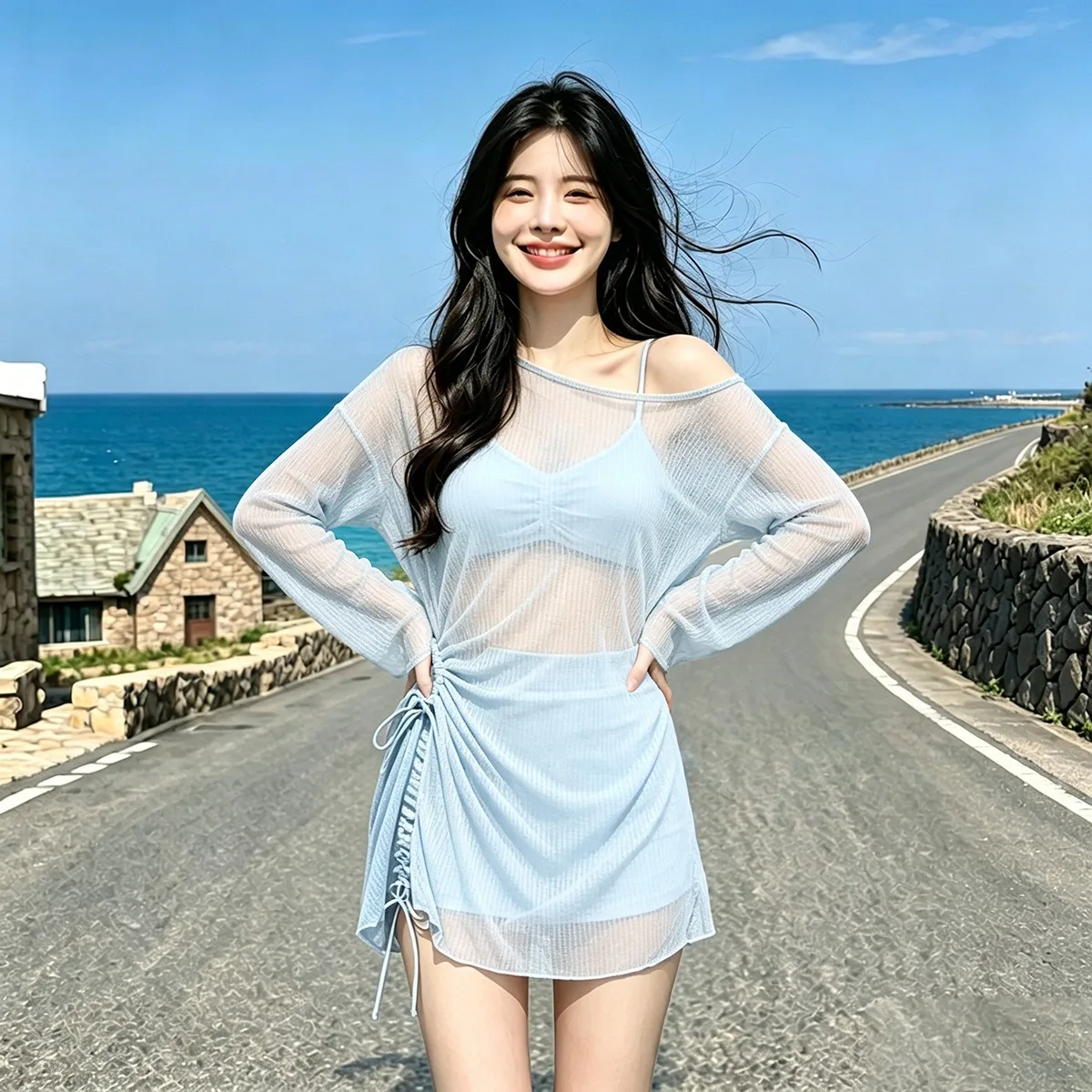 Sexy Three-Piece Bathing Suit Women Swimwear Bikini Fashionable New Long Sleeved Flat Corner Fashionable breathable Slimming Cov
Sexy Three-Piece Bathing Suit Women Swimwear Bikini Fashionable New Long Sleeved Flat Corner Fashionable breathable Slimming Cov