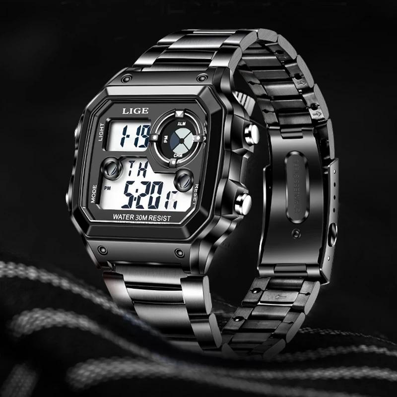 LIGE Square Military Sports Men's Electronic Wristwatch Fashion Business Waterproof Watches For Men Luminous Quartz Chronograph
LIGE Square Military Sports Men's Electronic Wristwatch Fashion Business Waterproof Watches For Men Luminous Quartz Chronograph