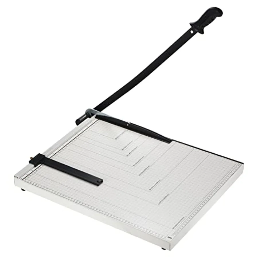 Office and home paper cutter B3 stack trimmer for cardstock: metal base, black color, 12-sheet capacity, adjustable guide, guar
Office and home paper cutter B3 stack trimmer for cardstock: metal base, black color, 12-sheet capacity, adjustable guide, guar