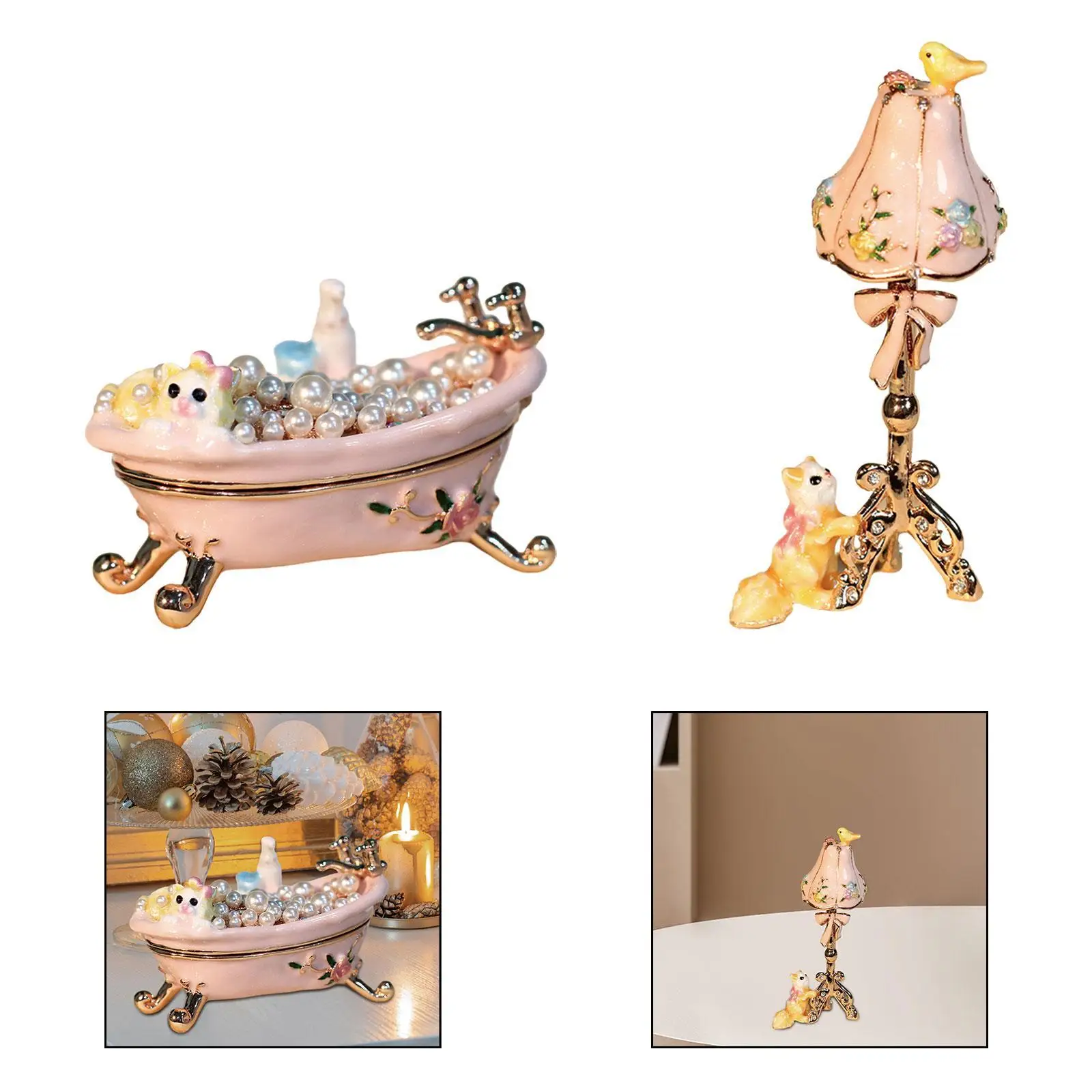 Enamel Trinket Box Enameled Jewelry Box Ornament, Table Decoration Keepsake Case Jewelry Organizer for Tabletop
Enamel Trinket Box Enameled Jewelry Box Ornament, Table Decoration Keepsake Case Jewelry Organizer for Tabletop