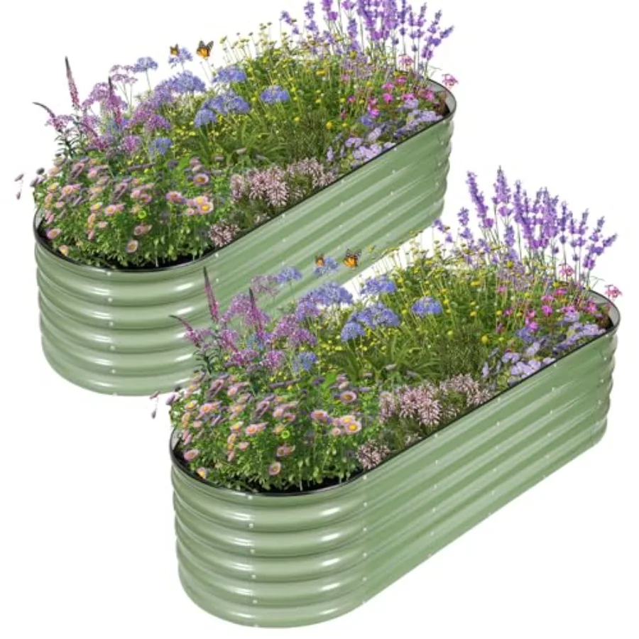 Galvanized Raised Garden Bed Outdoor 2 Pcs Metal Planter Box Steel Raised Garden Bed Kit for Vegetables Flower Herbs 6x2x1.4FT
Galvanized Raised Garden Bed Outdoor 2 Pcs Metal Planter Box Steel Raised Garden Bed Kit for Vegetables Flower Herbs 6x2x1.4FT