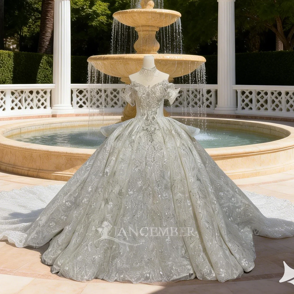 Customized Luxury Ball Gown Wedding Dresses Beaded Organza Sequins Ruffles Long Sleeves Court Train Bridal Dresses suknia ślubn
Customized Luxury Ball Gown Wedding Dresses Beaded Organza Sequins Ruffles Long Sleeves Court Train Bridal Dresses suknia ślubn