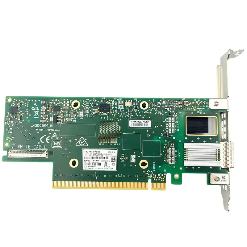 Mellanox MCX653105A-HDAT Connectx-6 VPI Двухпортовый HDR Ethernet-адаптер 200 Гбит/с PCI SFP Проводной внутренний сервер Новый интерфейс PCI-E
Mellanox MCX653105A-HDAT Connectx-6 VPI Двухпортовый HDR Ethernet-адаптер 200 Гбит/с PCI SFP Проводной внутренний сервер Новый интерфейс PCI-E