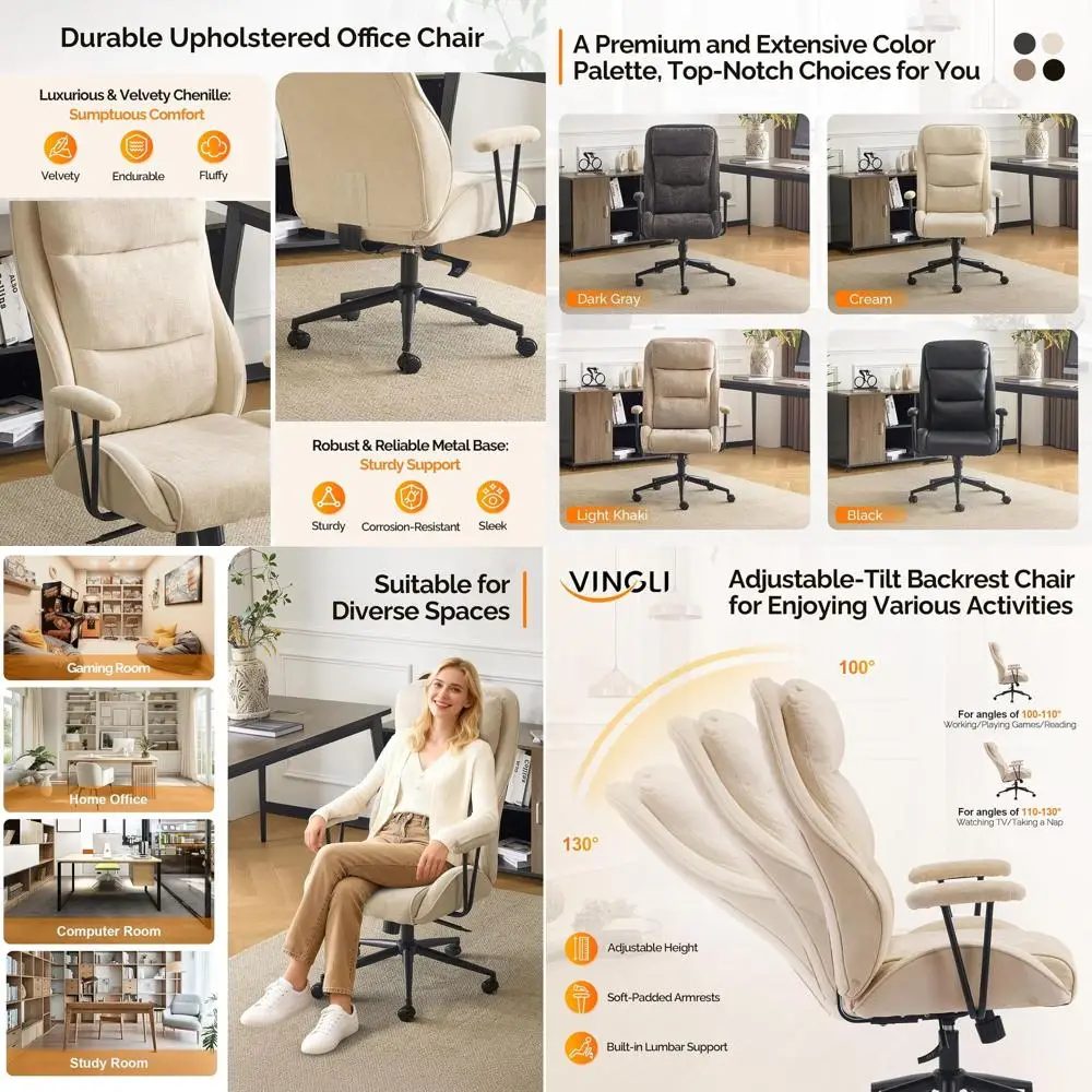 Эргономичное офисное кресло из ткани с регулировкой 100-130 см ° Кресло с регулируемой спинкой, регулируемым основанием, мягким сиденьем, на колесиках, идеально подходит для игр и домашнего офиса, Cre
Эргономичное офисное кресло из ткани с регулировкой 100-130 см ° Кресло с регулируемой спинкой, регулируемым основанием, мягким сиденьем, на колесиках, идеально подходит для игр и домашнего офиса, Cre