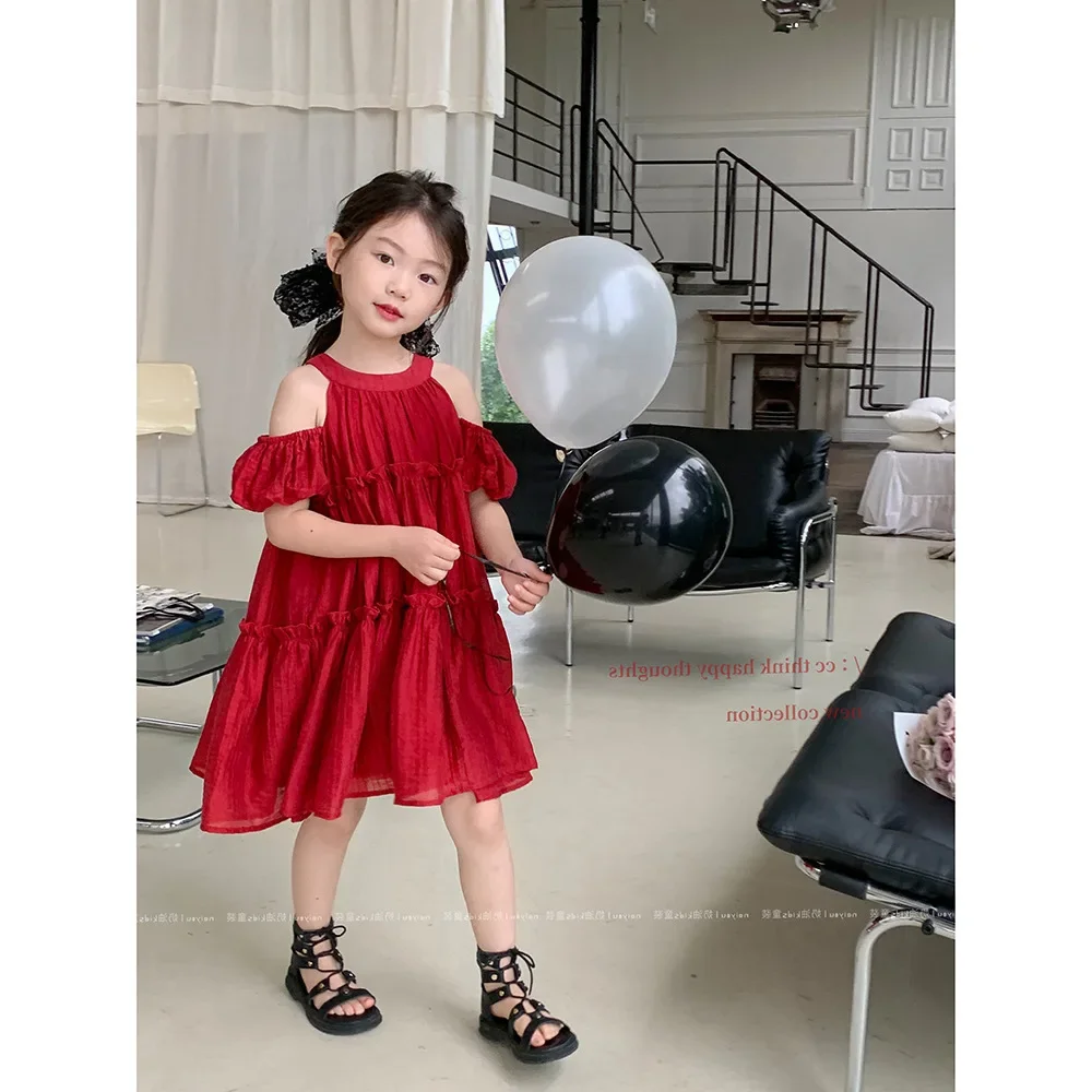 Baby Girls Ruched Dress Kids Red White Summer Sweet Off-the-shoulder Suspender Dresses 2 3 4 5 6 7 8 Years Children's Clothing
Baby Girls Ruched Dress Kids Red White Summer Sweet Off-the-shoulder Suspender Dresses 2 3 4 5 6 7 8 Years Children's Clothing