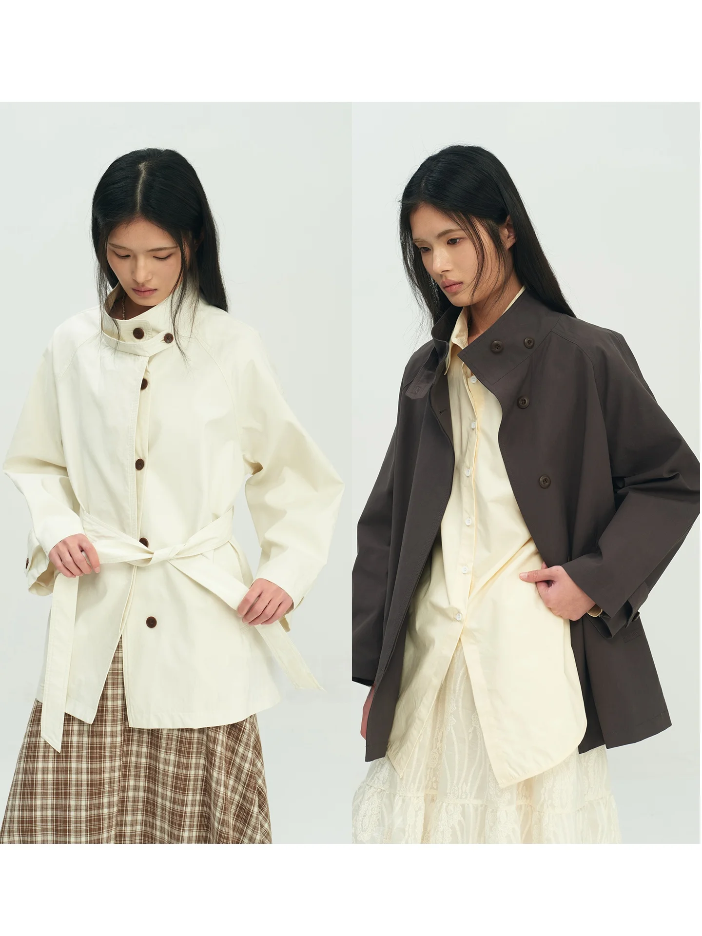 YIISENSEE Casual Short Style Women's Windbreaker Coat with Stand Collar Button up Spring Autumn Cotton Polyester Blend
YIISENSEE Casual Short Style Women's Windbreaker Coat with Stand Collar Button up Spring Autumn Cotton Polyester Blend