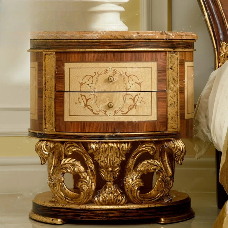 European Luxury Carved Birch Bedside Cabinet French Locker Marble Bedroom Drawer Bedside Table Furniture
European Luxury Carved Birch Bedside Cabinet French Locker Marble Bedroom Drawer Bedside Table Furniture