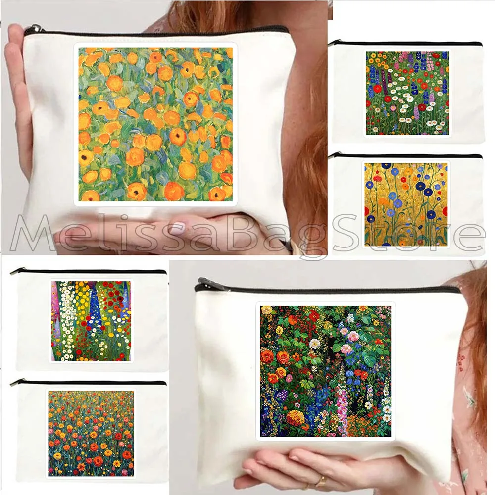 Klimt Style Cute Gift Flower Garden Gustav Klimt Flowers with Gold Klimt Sunflower Canvas Storage Cosmetic Bag Makeup Case Pouch
Klimt Style Cute Gift Flower Garden Gustav Klimt Flowers with Gold Klimt Sunflower Canvas Storage Cosmetic Bag Makeup Case Pouch