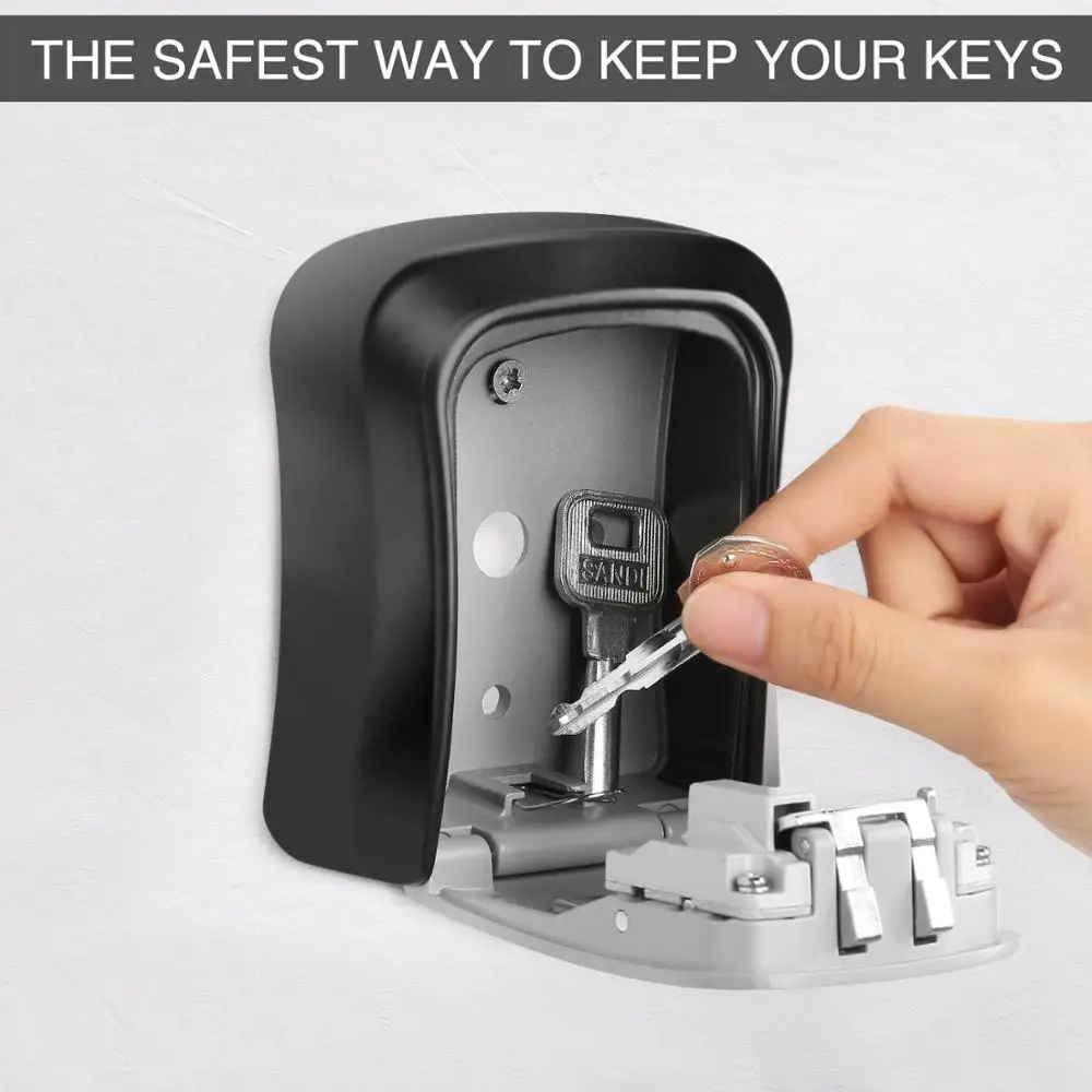 Key Safe Box Weatherproof 4 Digit Combination Outdoor Key Security Storage Case Key Lock Box Wall Mounted Aluminum Alloy Plastic
Key Safe Box Weatherproof 4 Digit Combination Outdoor Key Security Storage Case Key Lock Box Wall Mounted Aluminum Alloy Plastic
