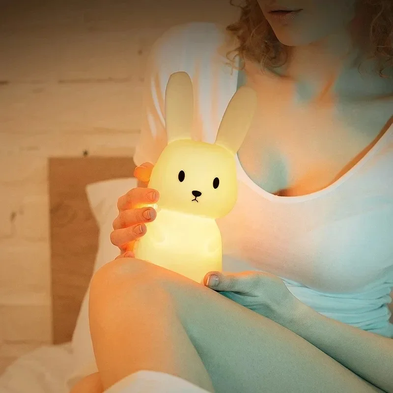 Cute Rabbit Night Light 8-color gradient Type-C charging built-in lithium battery touch dimming Timer switch Soft light
Cute Rabbit Night Light 8-color gradient Type-C charging built-in lithium battery touch dimming Timer switch Soft light
