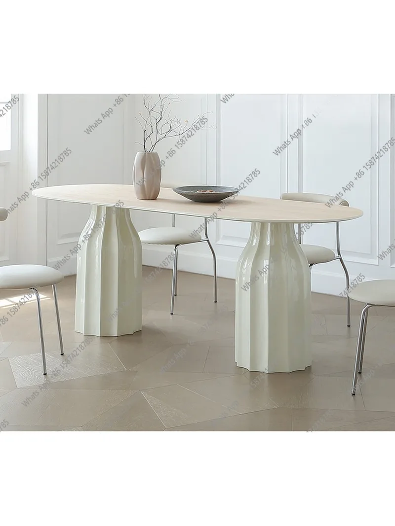 Shell dining table Light French oval solid wood dining table Modern simple household dining table
Shell dining table Light French oval solid wood dining table Modern simple household dining table