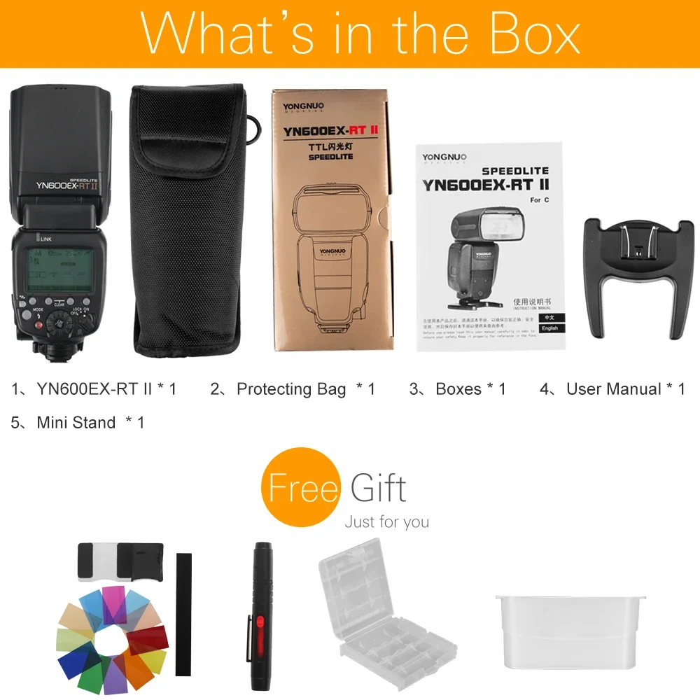 New YONGNUO YN600EX-RT II 2.4G Wireless HSS 1/8000s Master Flash Speedlite Camera As 600EX-RT YN600EX RT II + GIFT KIT
New YONGNUO YN600EX-RT II 2.4G Wireless HSS 1/8000s Master Flash Speedlite Camera As 600EX-RT YN600EX RT II + GIFT KIT
