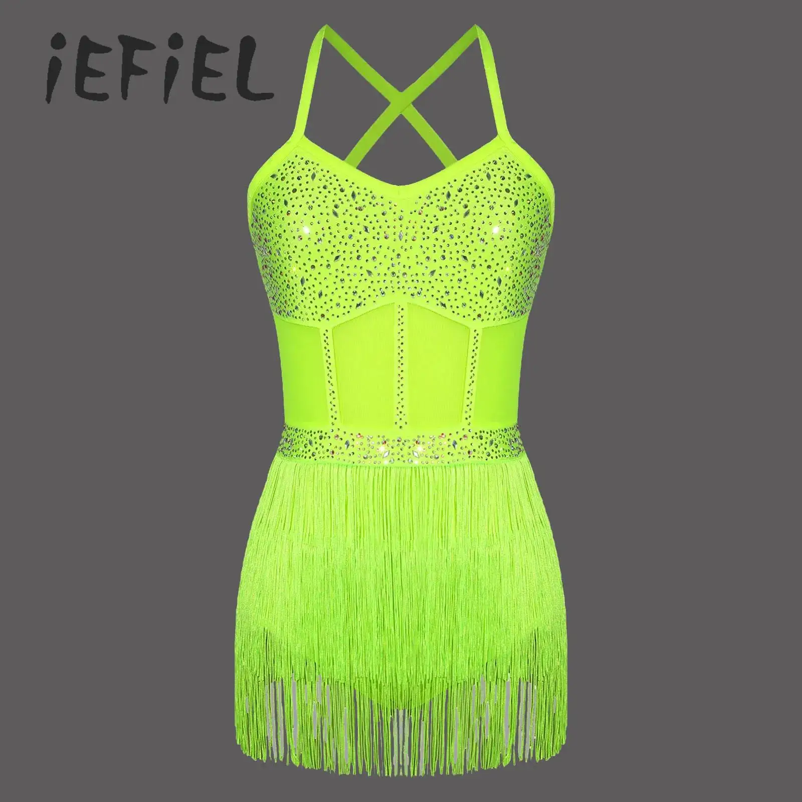 Womens Latin Dance Dress Tassel Competition Costumes Skirt Rhinestones Fringe Leotard Dress Cha-Cha Salsa Skating Jumpsuit Set
Womens Latin Dance Dress Tassel Competition Costumes Skirt Rhinestones Fringe Leotard Dress Cha-Cha Salsa Skating Jumpsuit Set