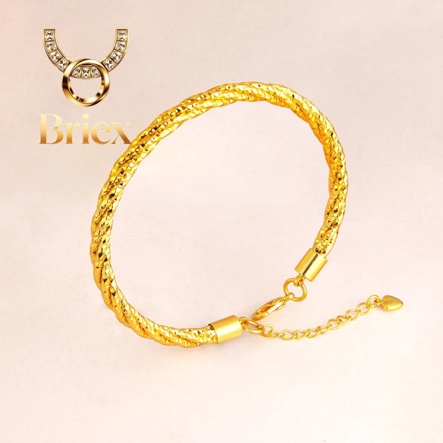 Briex Jewelry Twist Braided Bangle Women's 24K Gold AU999 - Pure gold slim braided bangle, unique retro style, ideal gift for be
Briex Jewelry Twist Braided Bangle Women's 24K Gold AU999 - Pure gold slim braided bangle, unique retro style, ideal gift for be
