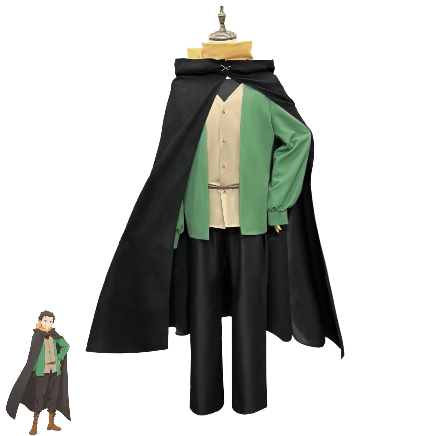 Anime Re:zero Natsuki Subaru Cosplay Costume Black Cloak Vest T-shirt Pants Scarf Glove Set Christmas Halloween Party Clothing
Anime Re:zero Natsuki Subaru Cosplay Costume Black Cloak Vest T-shirt Pants Scarf Glove Set Christmas Halloween Party Clothing