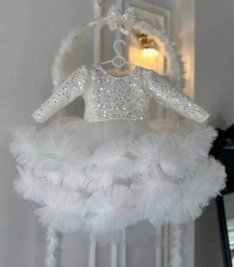 Child Girl Birthday Dress With Bow White Party Dresses Princess Long Sleeves Flower Girl Dresses For Weddings
Child Girl Birthday Dress With Bow White Party Dresses Princess Long Sleeves Flower Girl Dresses For Weddings