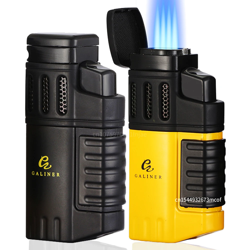GALINER Butane Gas Lighter Cigar Cigarette Tobacco Lighter 4 Torch Jet Blue Flame Smoking Metal Luxury Cigar Lighter
GALINER Butane Gas Lighter Cigar Cigarette Tobacco Lighter 4 Torch Jet Blue Flame Smoking Metal Luxury Cigar Lighter