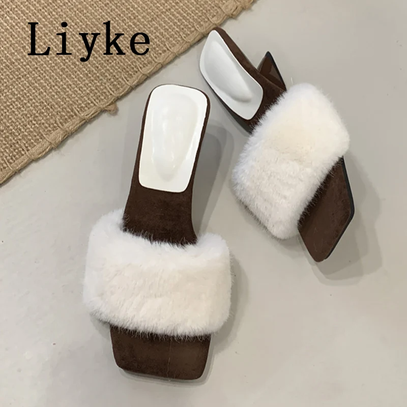 Liyke/летние модные женские тапочки с белыми меховыми перьями, сандалии, странные туфли на танкетке, женские шлепанцы на высоком каблуке
Liyke/летние модные женские тапочки с белыми меховыми перьями, сандалии, странные туфли на танкетке, женские шлепанцы на высоком каблуке