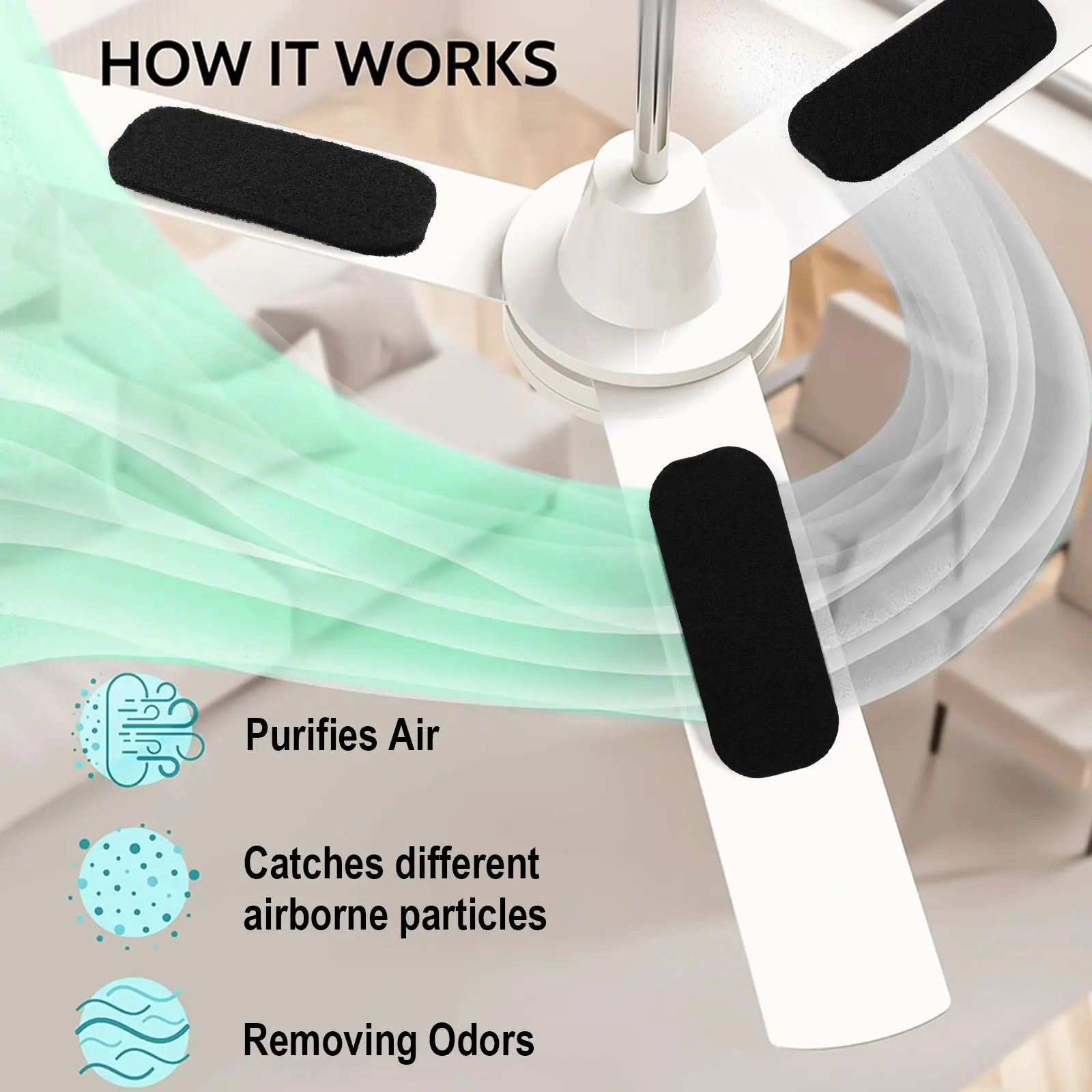 Air Filters Ceiling Fan Blades Black Versatile Ceiling Fan Blades Purifiers Tool 5-Pack Set Practical Brand New
Air Filters Ceiling Fan Blades Black Versatile Ceiling Fan Blades Purifiers Tool 5-Pack Set Practical Brand New