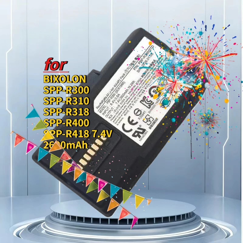 2026 NEW PBP-R300 for BIXOLON SPP-R300 SPP-R310 SPP-R318 SPP-R400 SPP-R418 7.4V 2600mAh Printer Battery in STOCK High-Quality
2026 NEW PBP-R300 for BIXOLON SPP-R300 SPP-R310 SPP-R318 SPP-R400 SPP-R418 7.4V 2600mAh Printer Battery in STOCK High-Quality