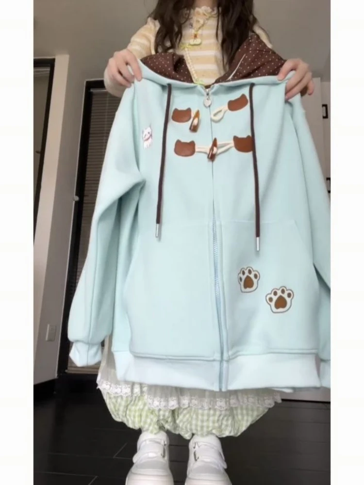 Cute Claw Embroidery Hoodie Women's Design Splice Slimming Versatile Top Open Cardigan Trendy Soft Cotton Long Sve Zipper
Cute Claw Embroidery Hoodie Women's Design Splice Slimming Versatile Top Open Cardigan Trendy Soft Cotton Long Sve Zipper