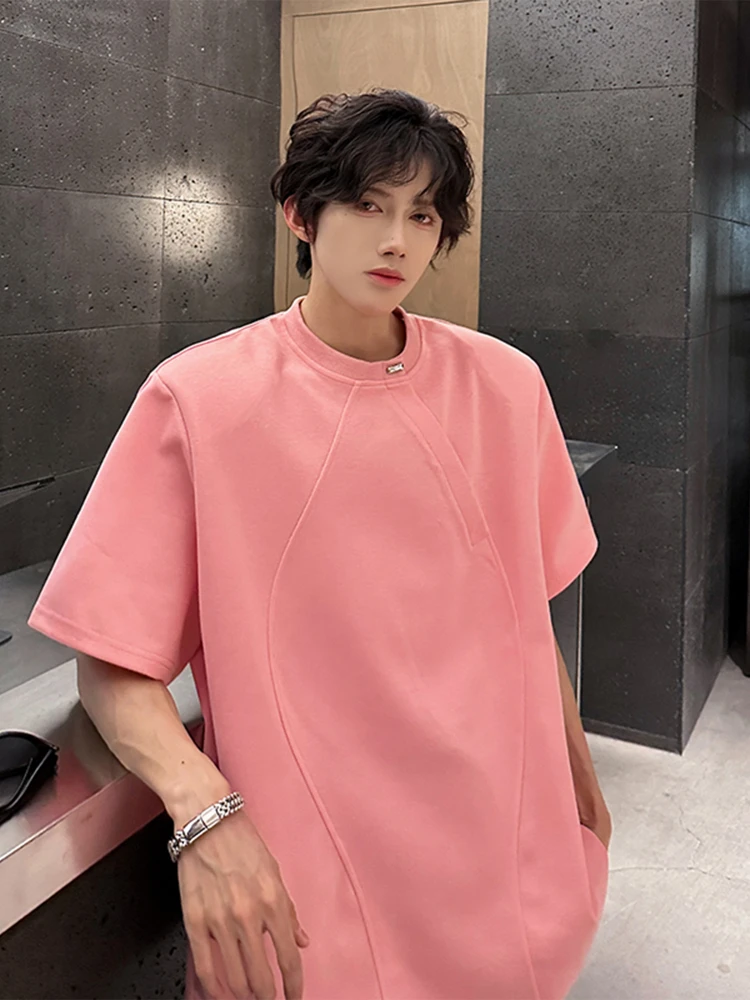 Pink ort Sve T-irt Men's Design Sense Splicing Deconstruction Summer American High Street f Sve Body T-irt
Pink ort Sve T-irt Men's Design Sense Splicing Deconstruction Summer American High Street f Sve Body T-irt