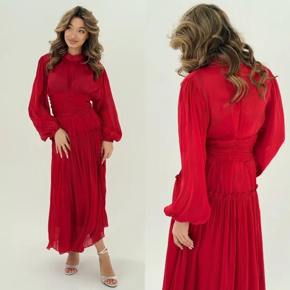 Customized Modern Style Pastrol Chiffon Pleat Ruched Draped A-line High Collar Midi Dresses Bespoke Occasion Dresses Fashion
Customized Modern Style Pastrol Chiffon Pleat Ruched Draped A-line High Collar Midi Dresses Bespoke Occasion Dresses Fashion