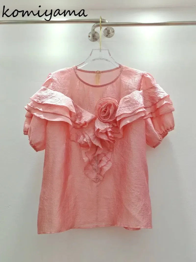 Ruffles 3d Floral Blusas Mujer O-Neck Short Sleeve Shirts & Blouses Woman 2025 Clothing Loose Camisas Summer Sweet Ropa
Ruffles 3d Floral Blusas Mujer O-Neck Short Sleeve Shirts & Blouses Woman 2025 Clothing Loose Camisas Summer Sweet Ropa