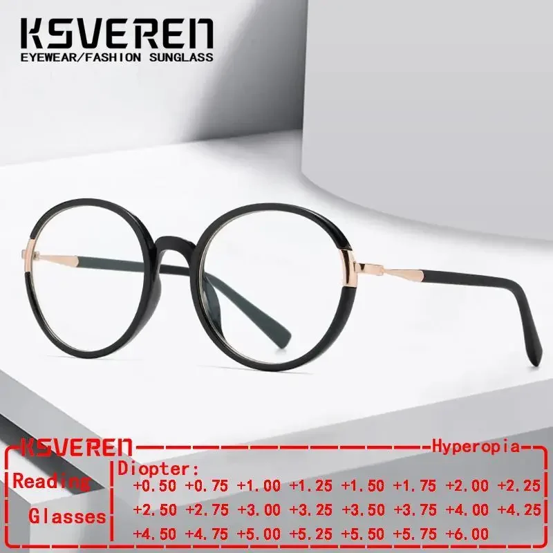 KSVEREN Anti Blue Light TR90 Frame Reading Glasses Women Luxury Round Clear Lens Optical Glasses Presbyopic Eyeglasses Glasses
KSVEREN Anti Blue Light TR90 Frame Reading Glasses Women Luxury Round Clear Lens Optical Glasses Presbyopic Eyeglasses Glasses