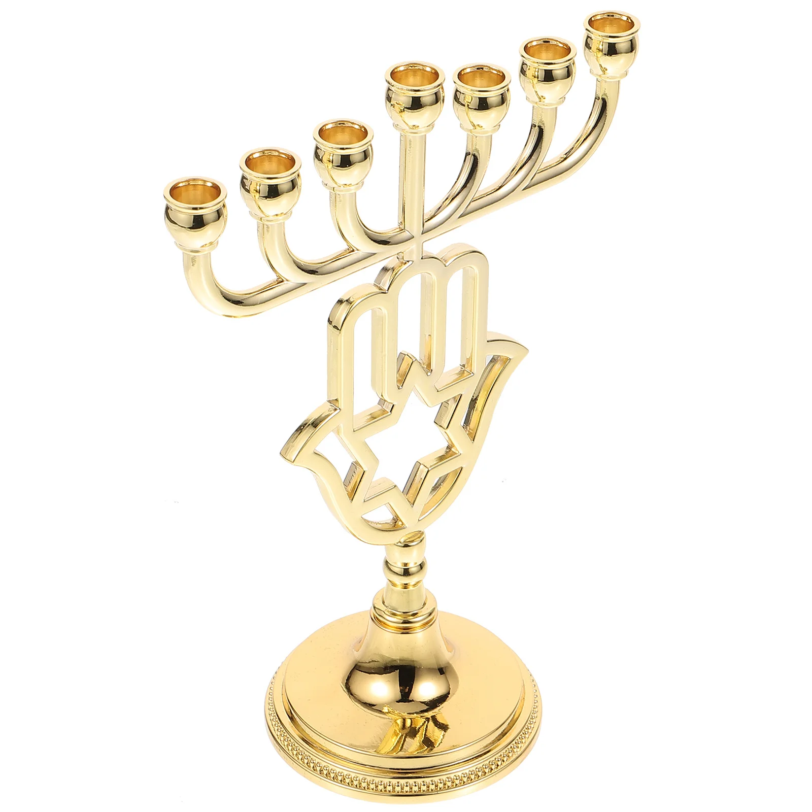 Hanukkah Menorah 7-Branch Holder Religious Candlestick Ornament Tabletop Decor Jewish Vintage Candelabrum Party 
Hanukkah Menorah 7-Branch Holder Religious Candlestick Ornament Tabletop Decor Jewish Vintage Candelabrum Party
