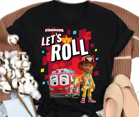 Disney Junior Firebuds Bo und Flash Fire Truck Let's Roll T-Shirt, Disneyland Family Vacation Shirt, Magic Kingdom