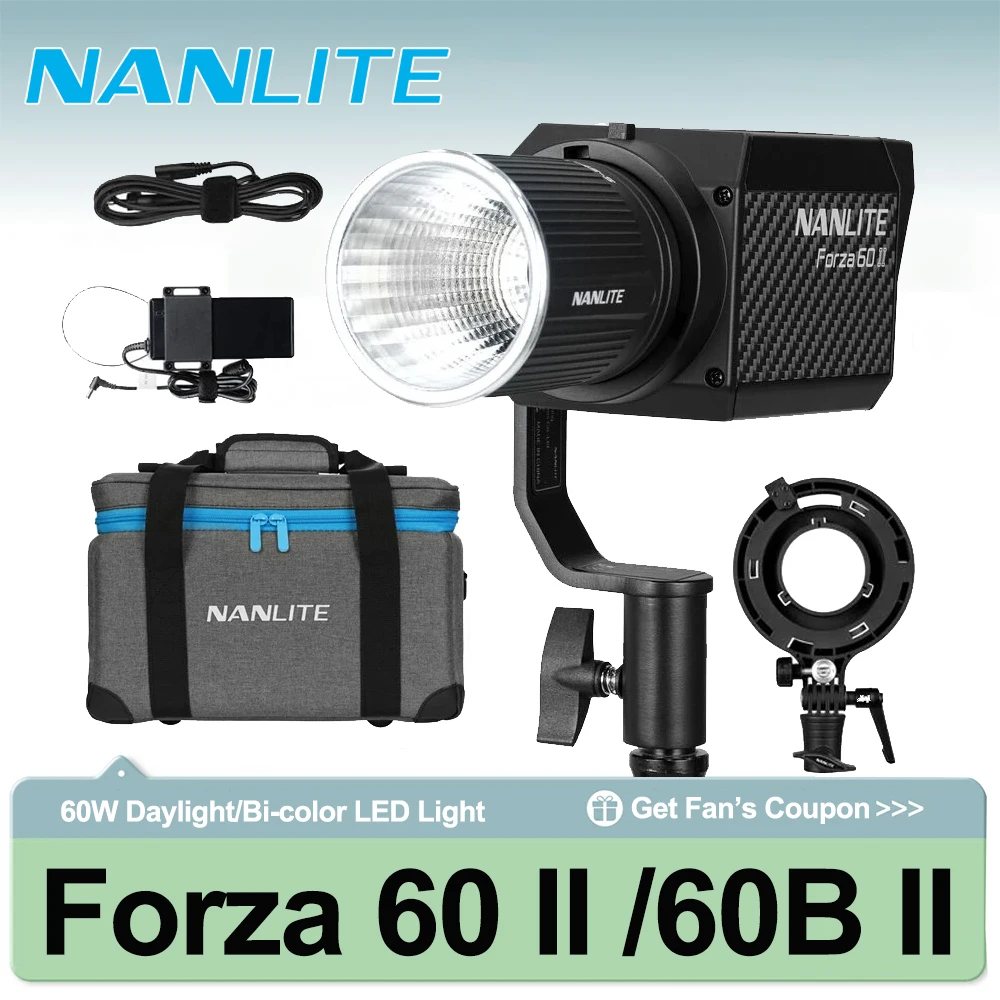Nanlite Forza 60 II Daylight Forza 60B II Bi-Color Video Fill Light Photograyphy Lighting for Studio Outdoor Live Shooting
Nanlite Forza 60 II Daylight Forza 60B II Bi-Color Video Fill Light Photograyphy Lighting for Studio Outdoor Live Shooting