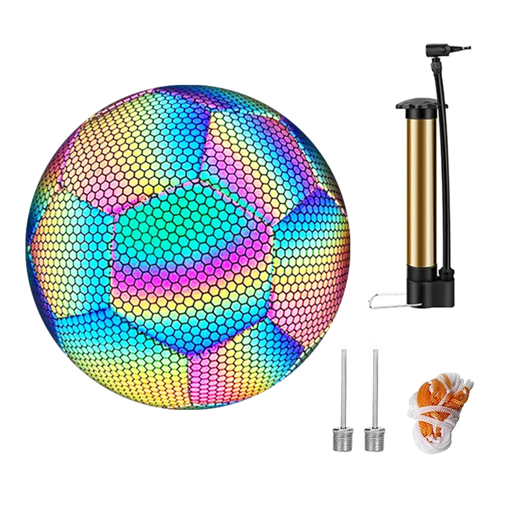 Holographics Reflective Soccer Ball Size 4/5 Glow In The Dark Footballs Gifts with Inflator Excellent Elasticity Sporting Goods
Holographics Reflective Soccer Ball Size 4/5 Glow In The Dark Footballs Gifts with Inflator Excellent Elasticity Sporting Goods