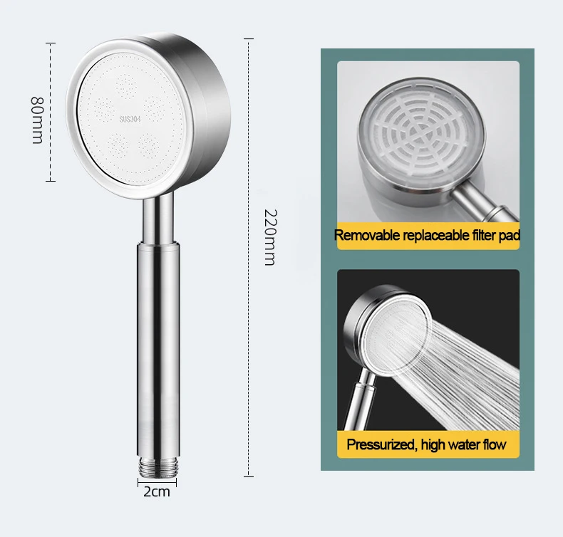 The 304 stainless steel shower head set is suitable for home use. It features a pressure-regulating handheld design
The 304 stainless steel shower head set is suitable for home use. It features a pressure-regulating handheld design